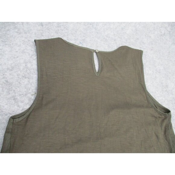 Dolan Womens Tank Top Medium Left Coast Collection Green Sleeveless Pleated New - Picture 11 of 16